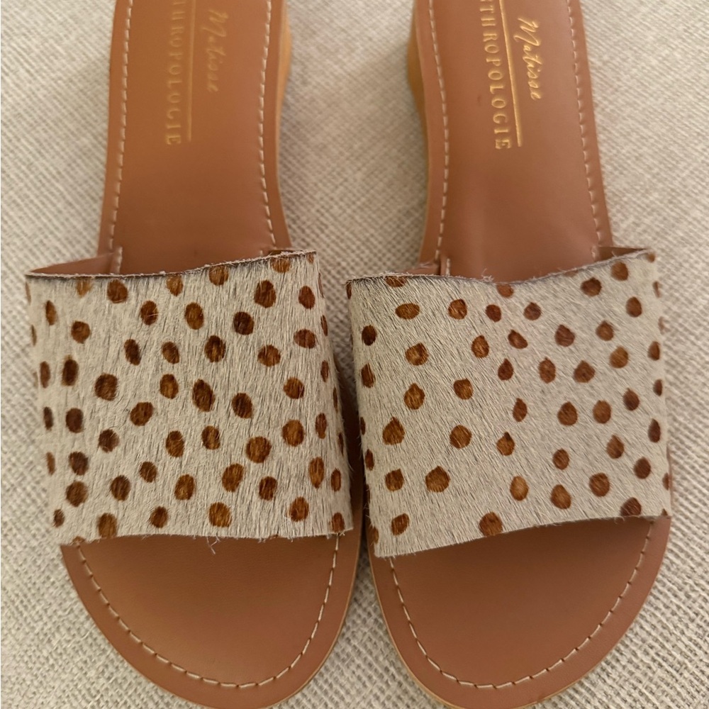 New Anthropologie Brown Polka Dot Women's Sandals 10